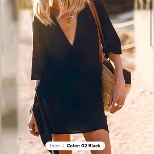 Casual classy black wrap dress.  New
